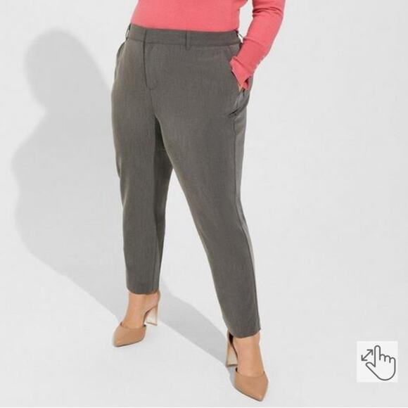 NWT Relaxed Taper Trousers‎ High Rise Pants Plus 14 Gray - Picture 1 of 6